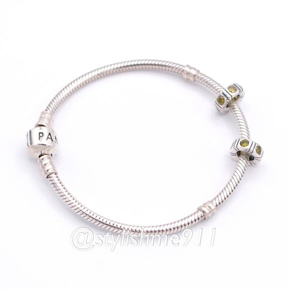 Two Authentic Pandora Trinity Green CZ Spacers - 790368GCZ - Picture 4 of 12